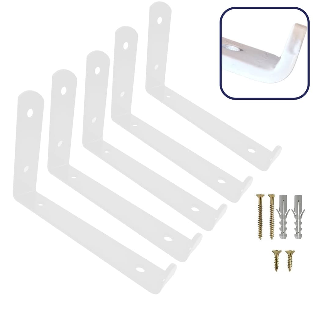 Mão Francesa Invertida 40cm 5mm 5 Peças Reforçada Branca