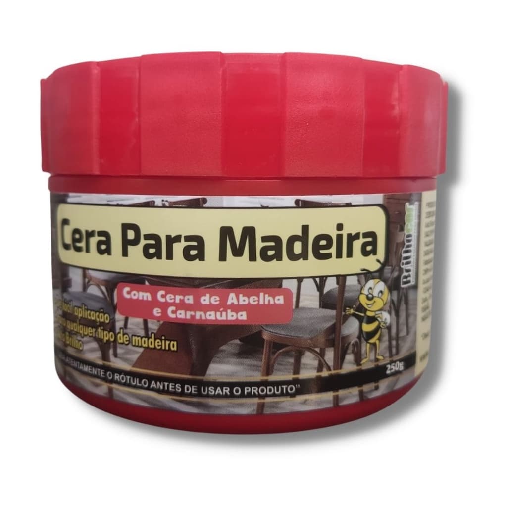 Cera para Madeira e Móveis Abelha Brilho Duradouro e Proteção contra Riscos 250g ED+