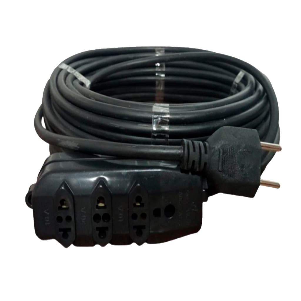 Extensão Elétrica 30 Metros Com Cabo PP 2x2,5mm Padrão Novo / Antigo  Plug 10a