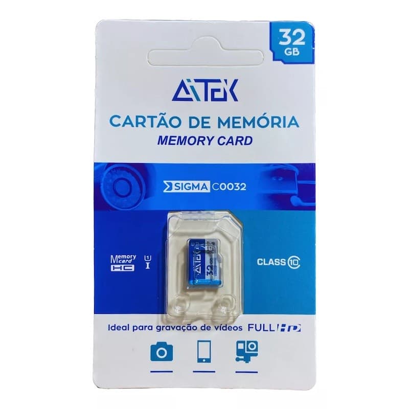 CARTÃO MEMORIA 32GB GB CLASSE 10 ESPECIFICO PARA CAMERAS AITEK
