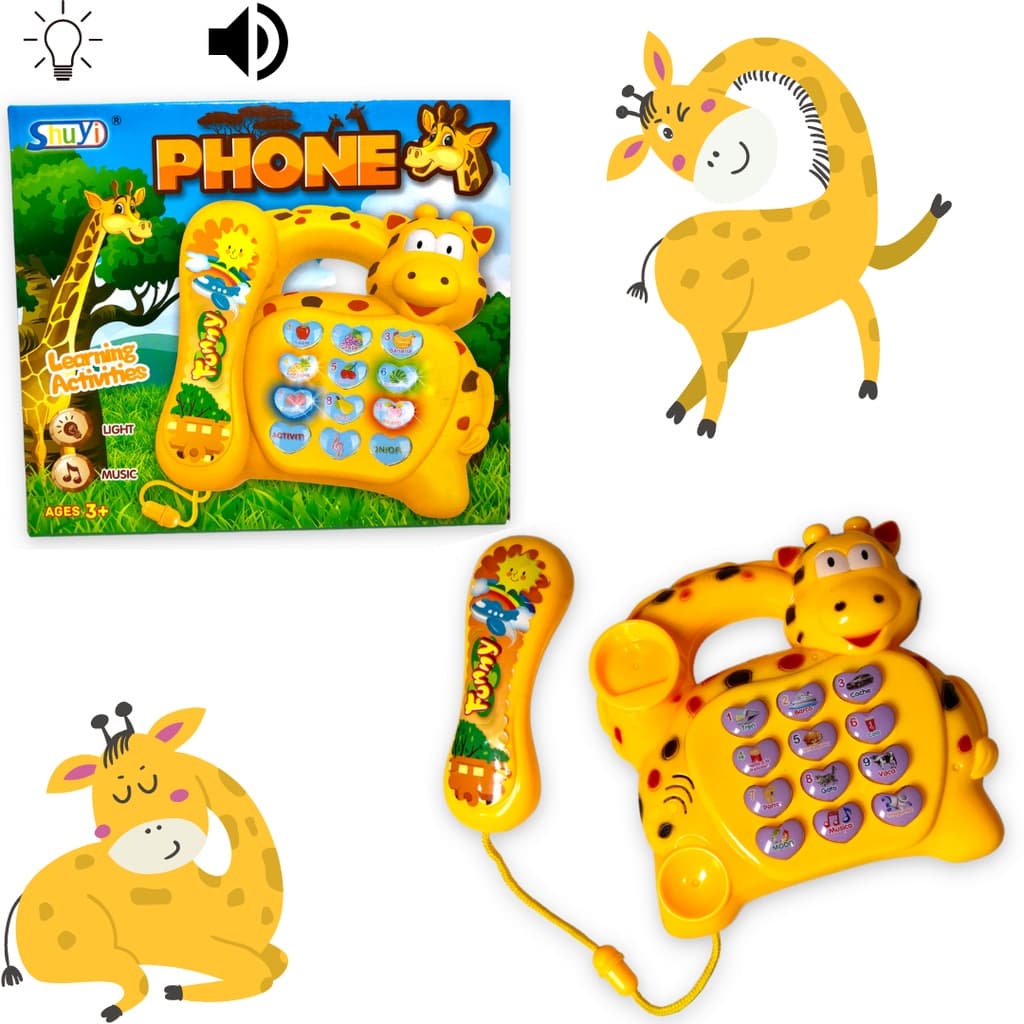 Telefone Musical Infantil girafinha Criança Com Som E Luzes