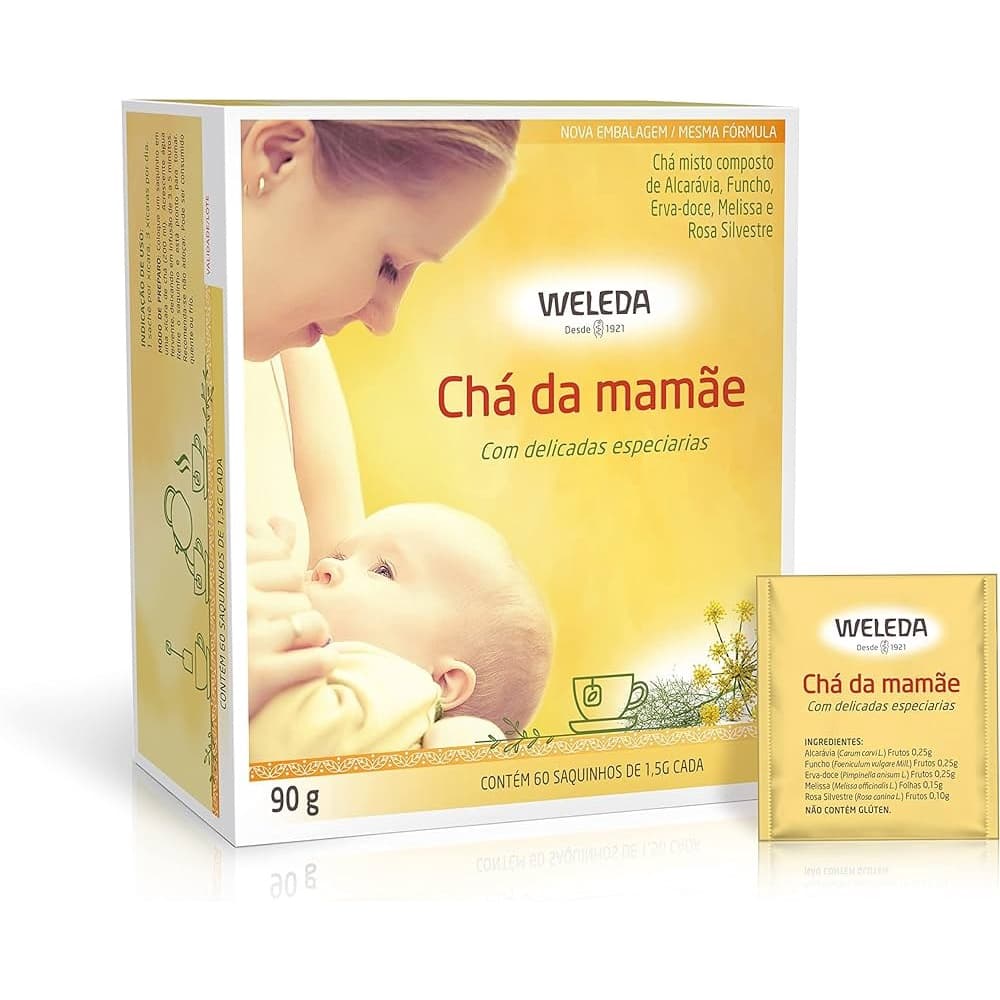 Weleda Chá da mamãe 60 sachês amamentação hidrata caixa grande promoção oferta