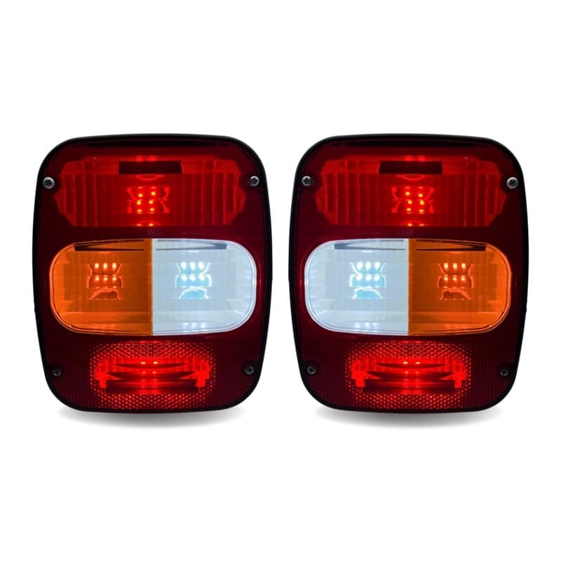 Par Lanterna Traseira LED Ford Volks Euro 5 Cristal Branco 12V Lantersul