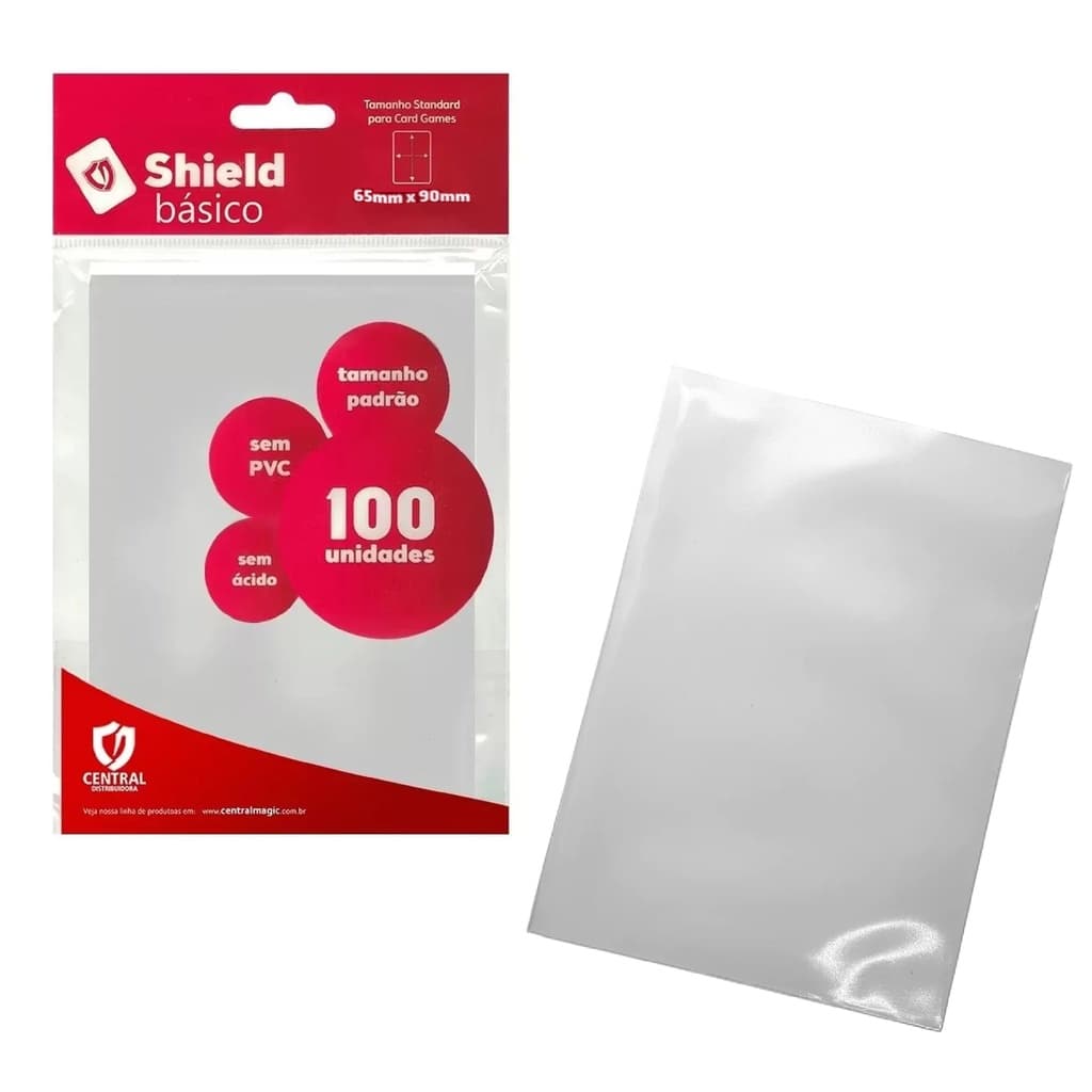 Sleeve Central Shield Básico 100 Un - Magic Pokemon Yugioh Kpop