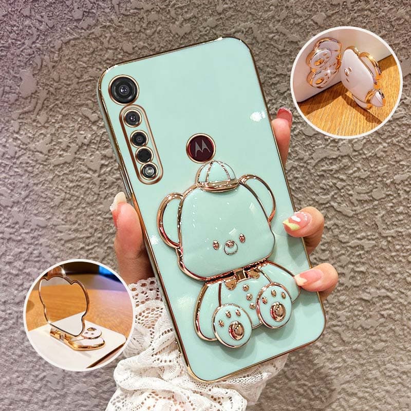 Capa De Proteção Para O Telefone À Prova De Choque Motorola Moto G8 Play G8 Plus G8 Power Lite Cute 3D Hatted Baby Bear Stand