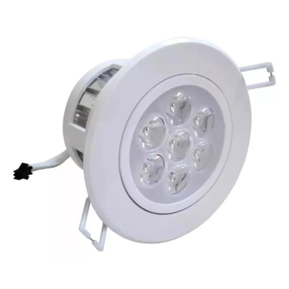 lâmpada Spot LED 7W embutir redonda bco frio Bivolt