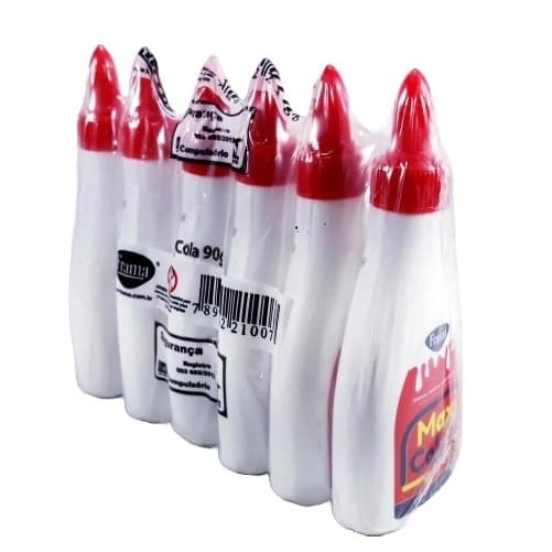 Cola Branca Líquida Escolar 90g Maxi Cola Kit 6 Un.