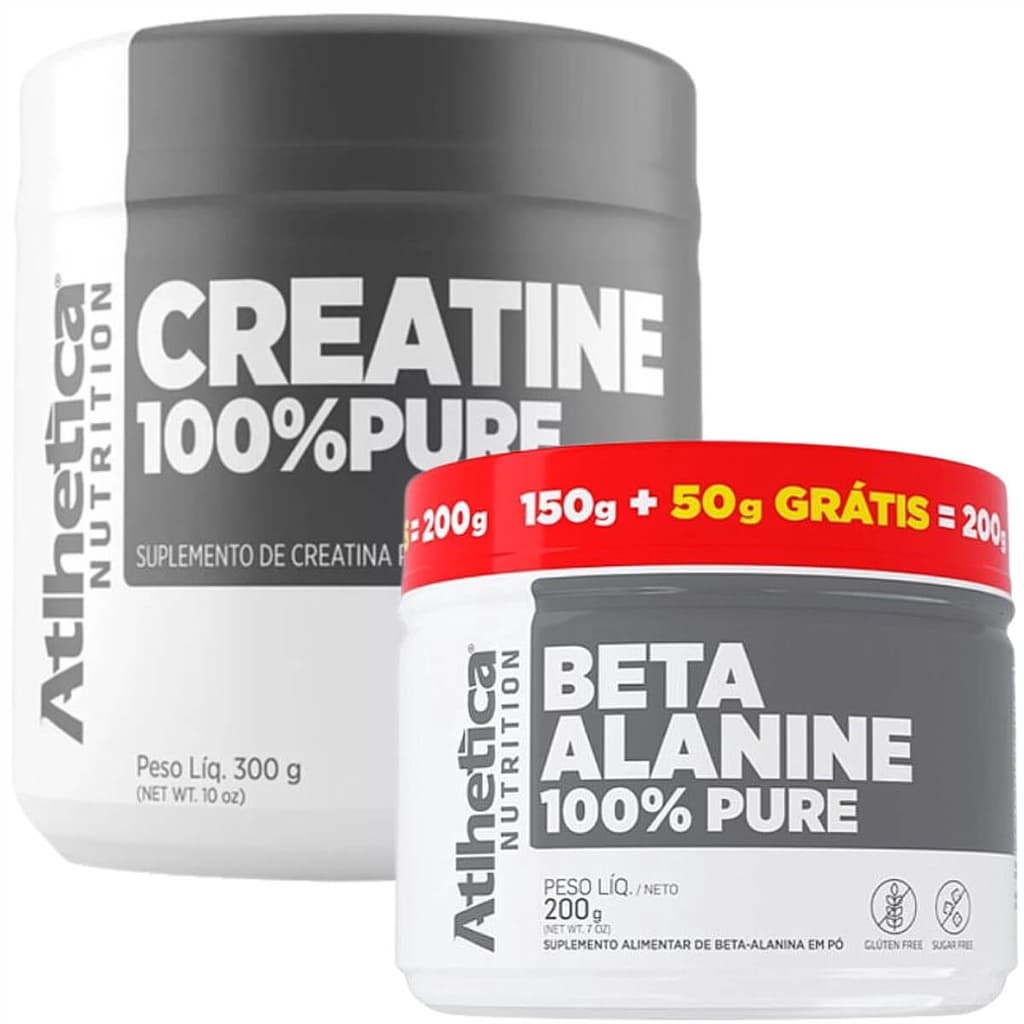 Kit Atlhetica Nutrition:  Creatine 100% Pure 300g + Beta-Alanine 100% Pure 200g