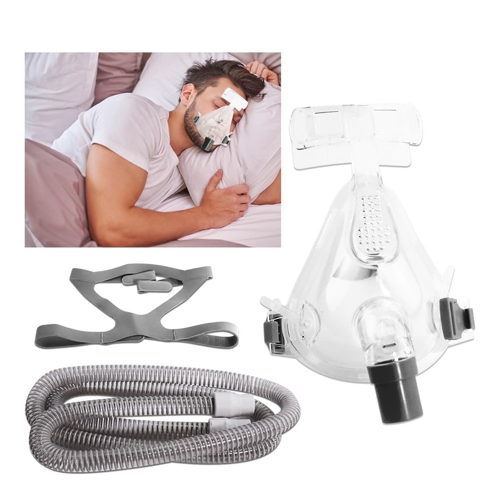 Máscara Facial Completa Ajustável Respirador Ventilador E Arnês De Nariz Auto Anti Ronco Apnéia Do Sono