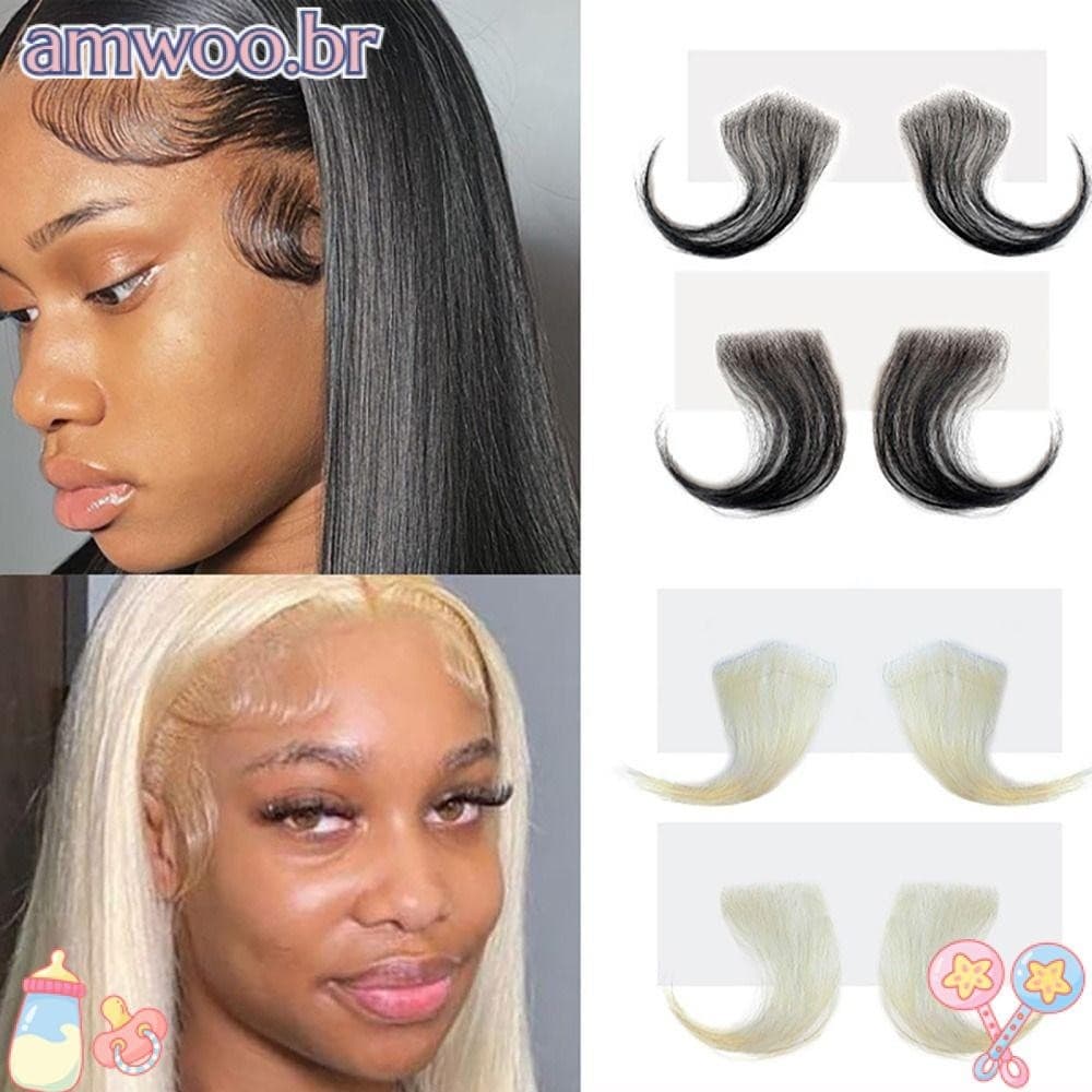 AMWOO Adesivos De Borda De Linha Capilar 2pcs Fitas Falsas Perucas Listras De Cabelo Naturais