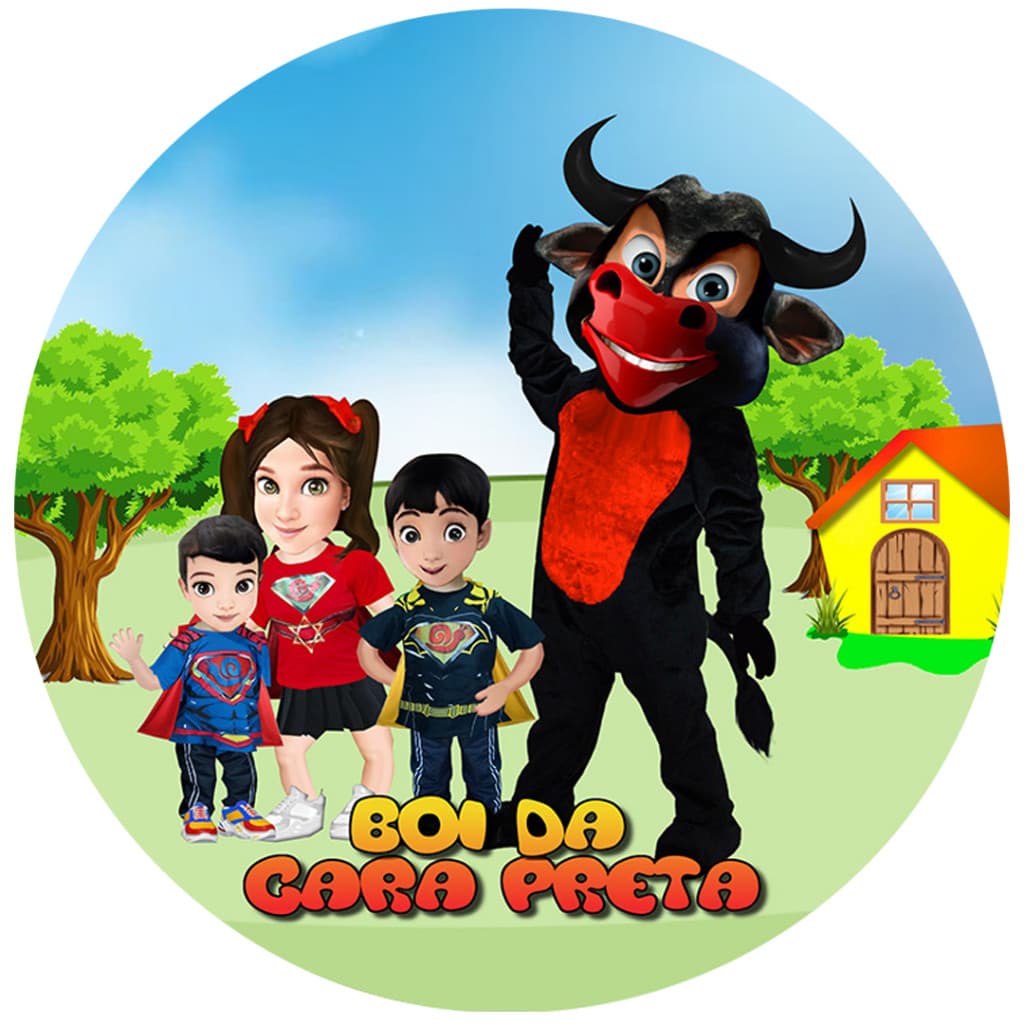 Painel Festa Tema Boi Boi Da Cara Preta 50x50 Tecido Com Elástico