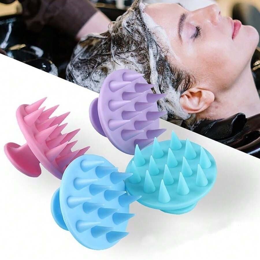 Escova Massageadora Capilar Limpeza Couro Cabeludo de Silicone