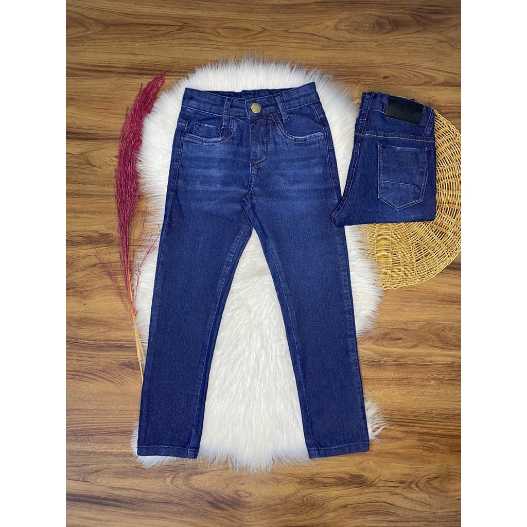Calça Slim Tradicional Escula Com Elastano Meninos