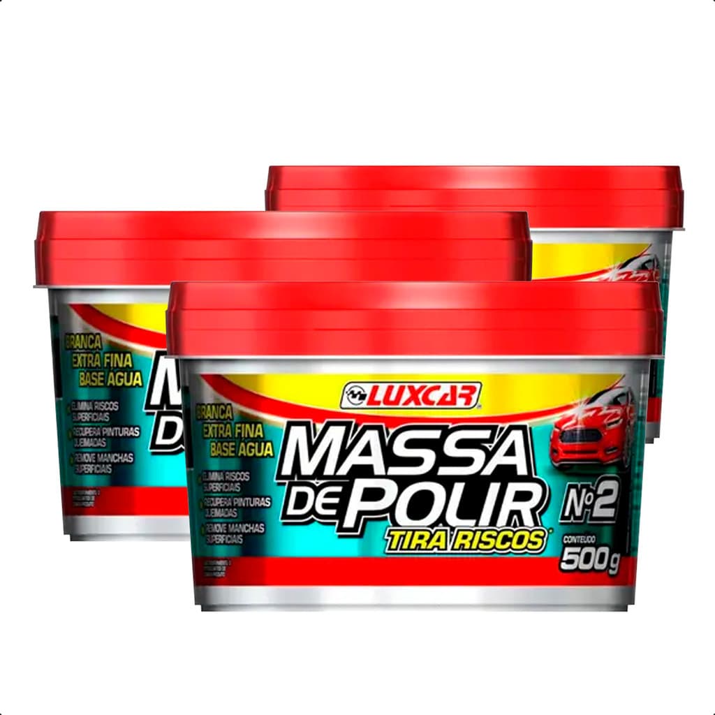 Massa de Polir N2 Tira Risco 500g - 3Un