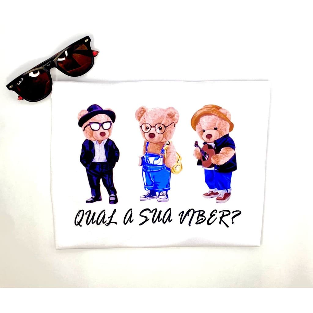 Camiseta Blusa Tshirt animais pets Ursos Qual a sua viber M ao G3 delicada e moderna
