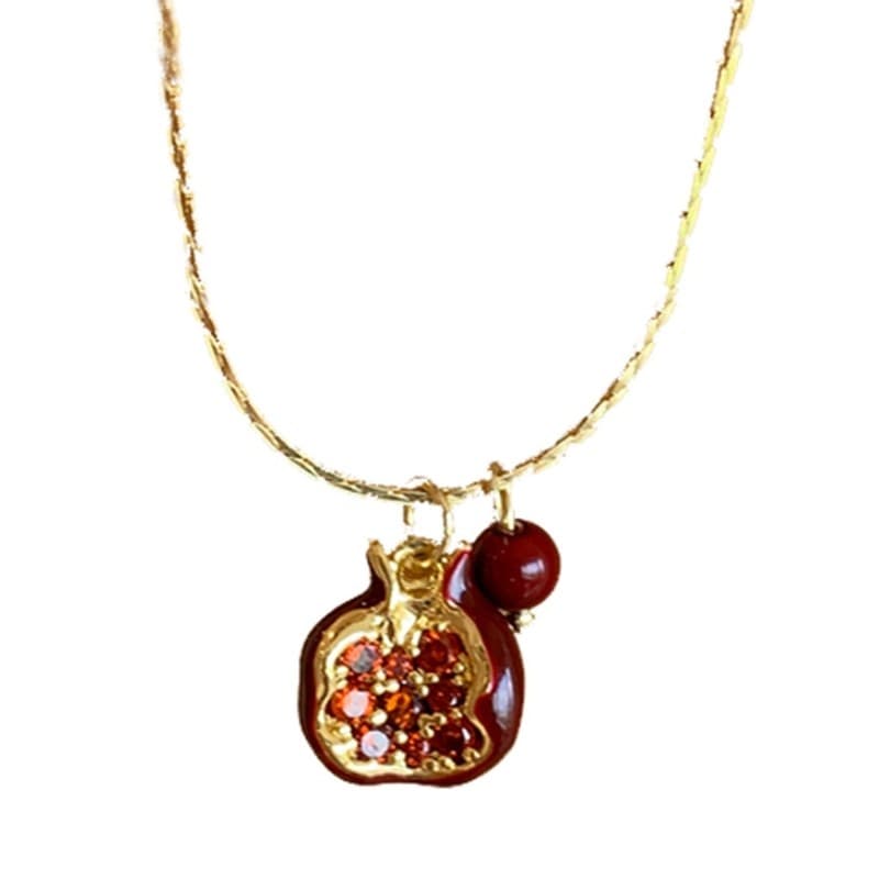 Colar Pingente Romã Elegante Estone , Corrente Clavícula Para Amam A