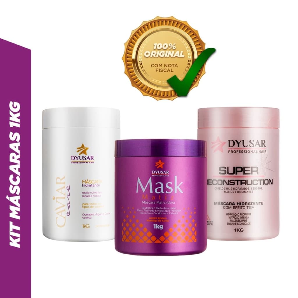 Kit Cronograma Capilar Blond para Loiros Com 3 Máscaras 1Kg