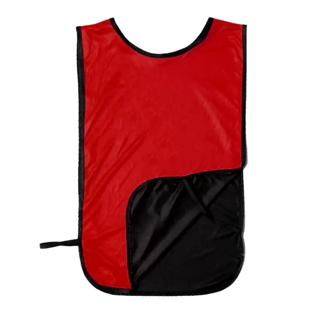 Kit C/10 Coletes de Futebol Treino Jogo Dupla Face Vermelho/Preto 1 Fit