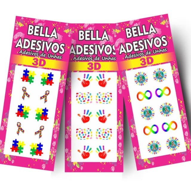 50 Adesivos de unha 3d AUTISMO