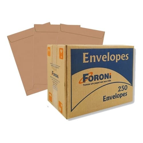 Envelope Kraft/pardo Folha A4 22,9x32,4cm 250 Unidades Kraft
