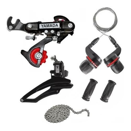 KIT PASSADOR + CÂMBIO TRASEIRO + DIANTEIRO YAMADA + CORRENTE 21 MARCHAS