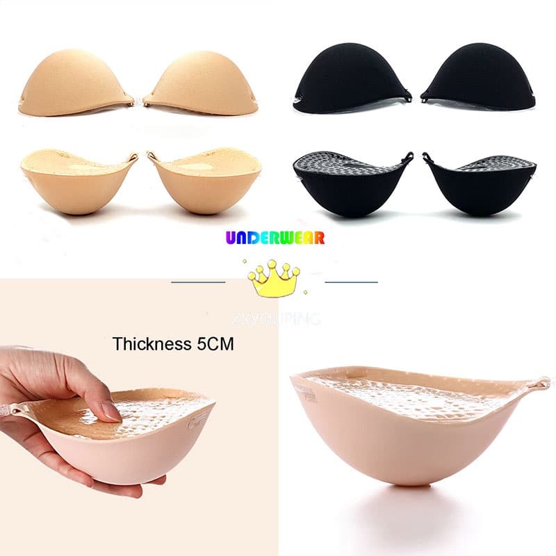 ZXYOUPING Sutiã push up sem alças, Sutiã adesivo 5CM levanta o peito，fita para mamilos, cobertura de selicon invisível reutilizável, fecho frontal Brea Lift, grátis com alça