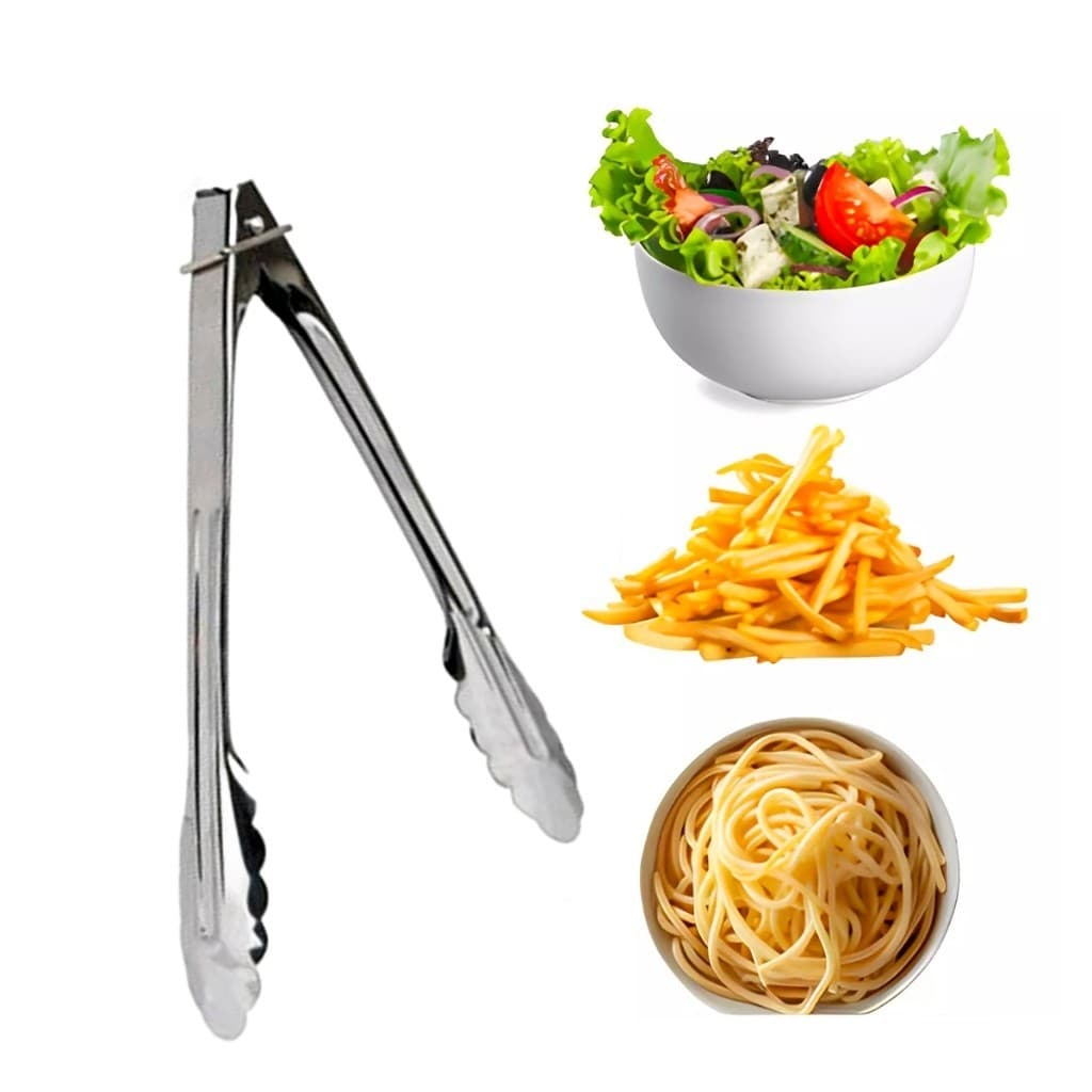 Pinça Pegador Culinário em Aço Inox 30Cm