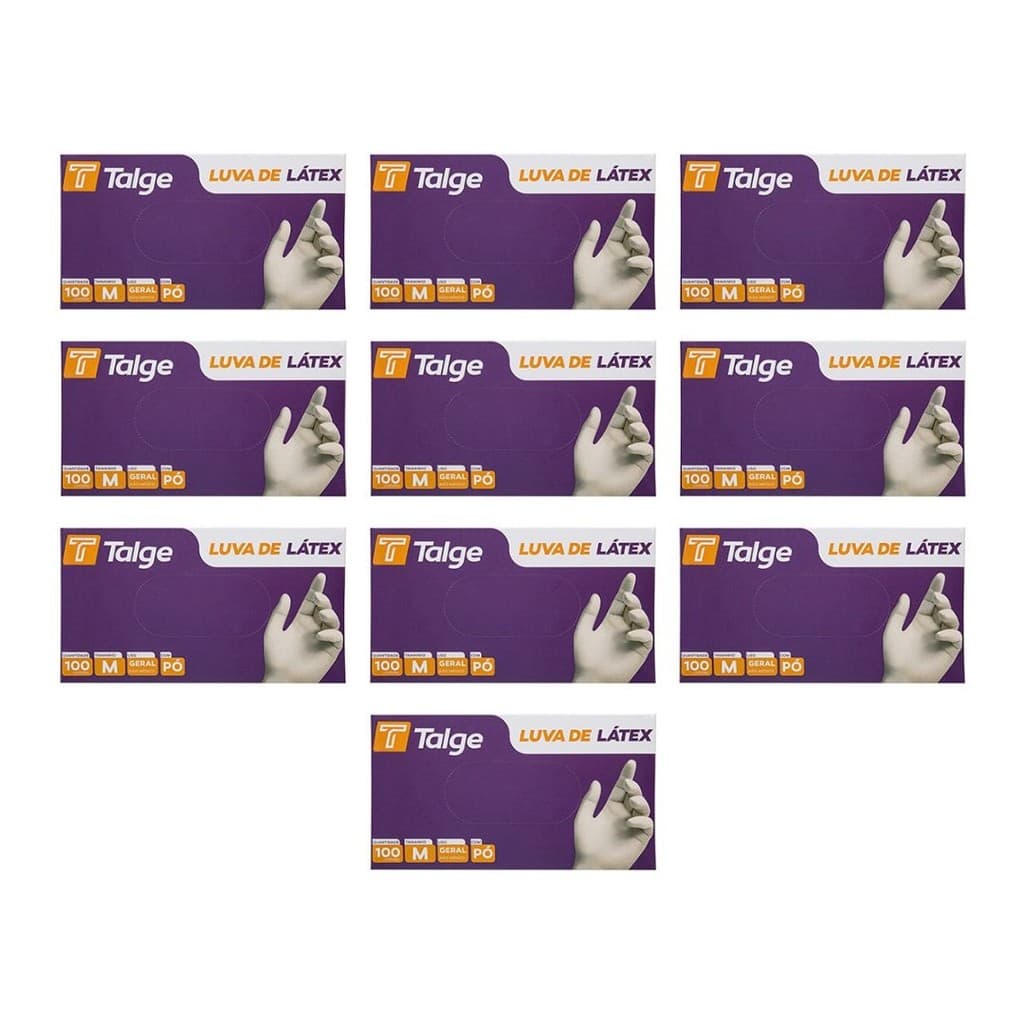 Luva Látex Com Pó Tamanho P;M;G Talge – Kit com 10 Caixas