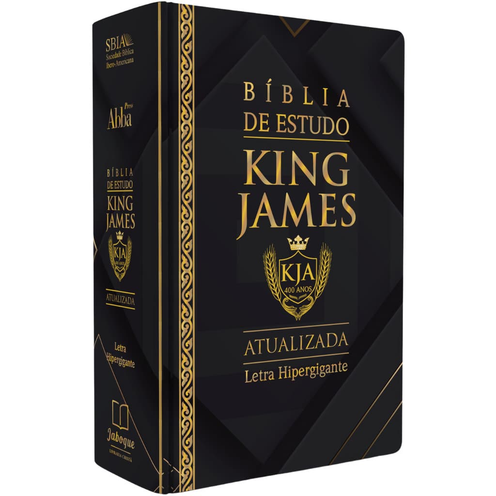 Biblia de Estudo King James | KJA | Letra Grande | Capa Dura | Gold Black