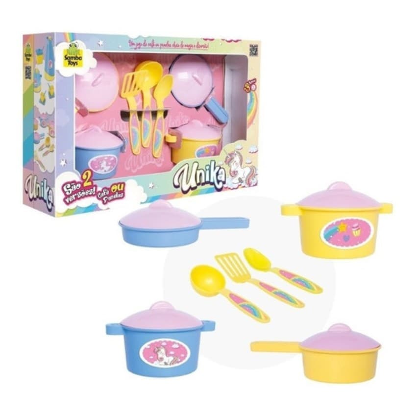 Jogo de Cozinha Panelinhas Unicornio Unika 7 pcs - Samba Toy