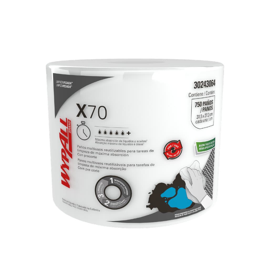 Wypall Panos de limpeza X70 Rolo Jumbo c/750 Kimberly Clark