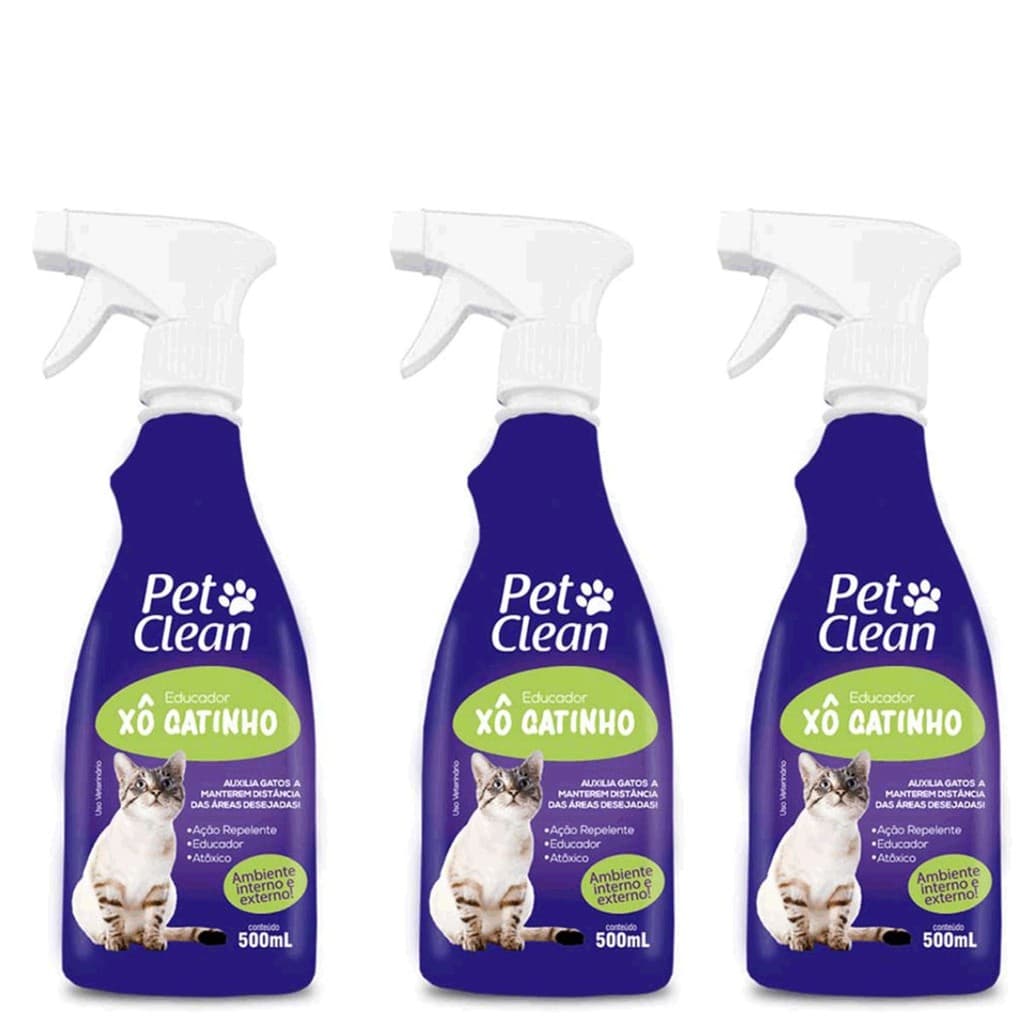 Combo 3 Educadores Sanitário Xo Gatinho Pet Clean para Gatos 500 ml