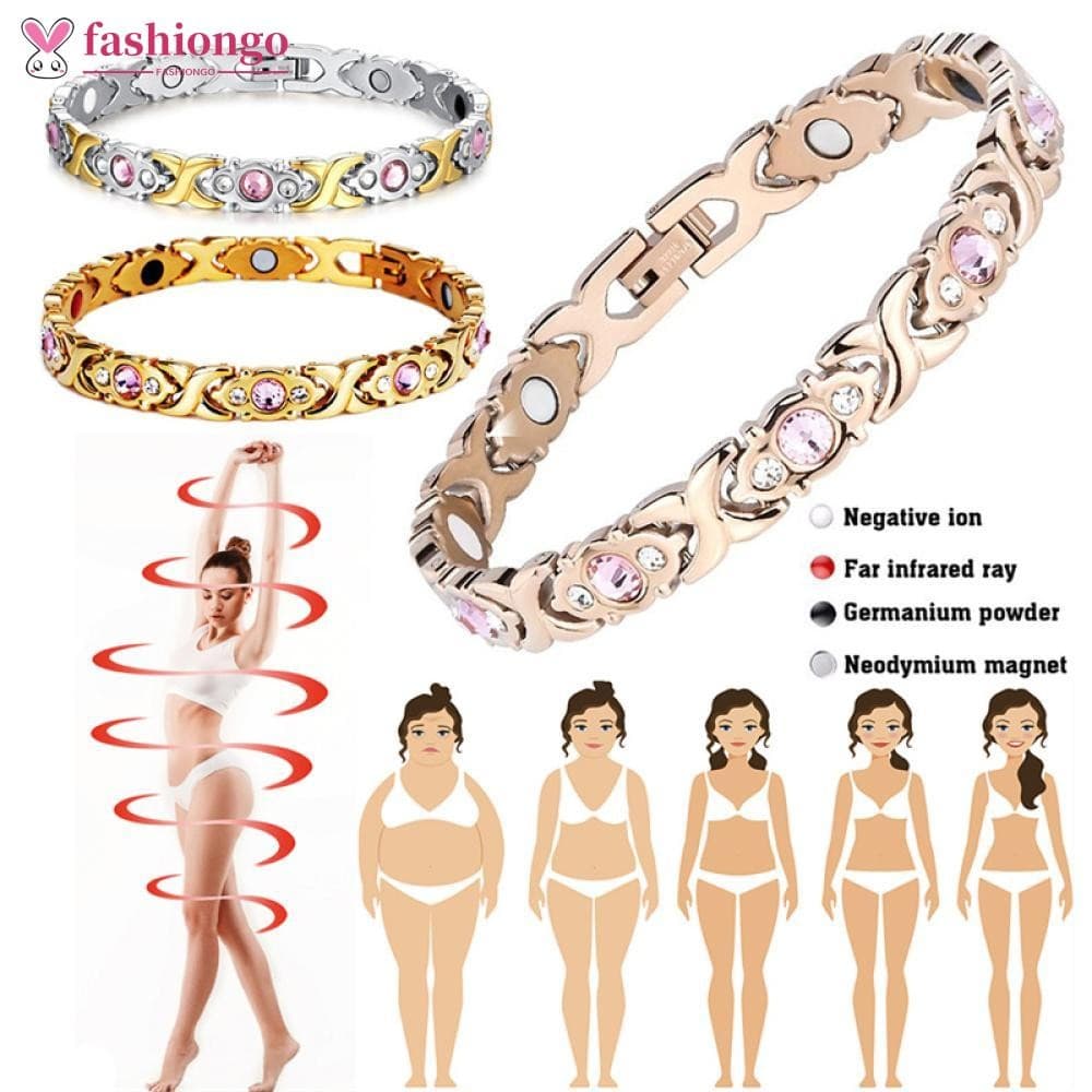 FASHIONGO Moda Removível Energia Ímã Pulseira Magnética Emagrecimento Jóias Verão Acessórios Femininos J2N4