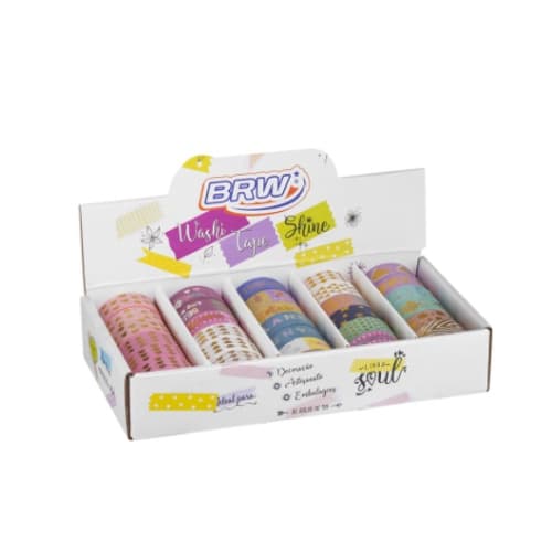1 FITA ADESIVA DECORADA WASHI TAPE - SHINE - 15MMX5M