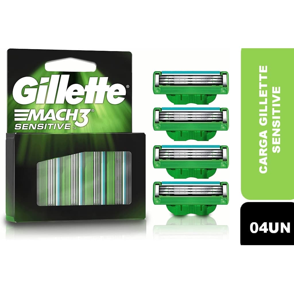 Carga para Aparelho de Barbear Gillette Mach3 Sensitive 4 unidades