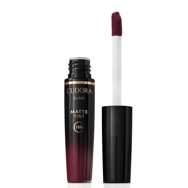 Batom matte Tint Glam Vinho Sublime Eudora