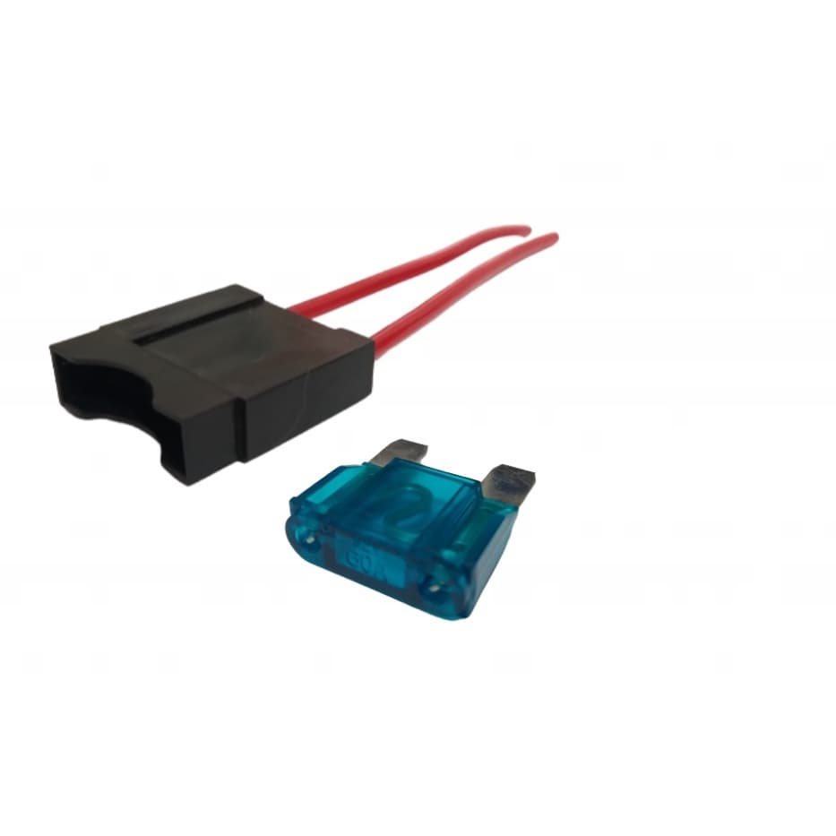 Porta Fusível Lamina Max Fio 4mm + Fusível Maxi 60 amperes