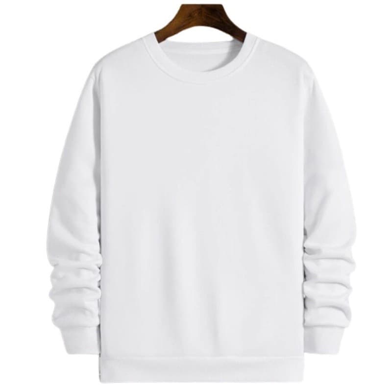 Moletom Gola Redonda Unissex Blusa De Frio Basico Casaco Liso Sem Estampa Algodão