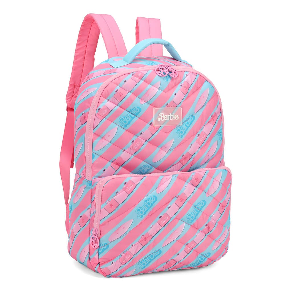 Bolsa De Costas Feminina Barbie Rosa E Azul Escolar Luxcel