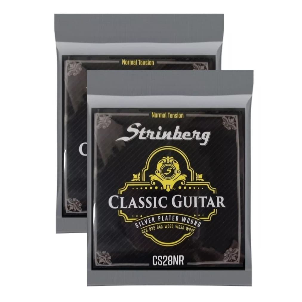 Kit 2 Jogos de Cordas Encordoamento Strinberg Violão Nylon Tensão Normal CS28NR