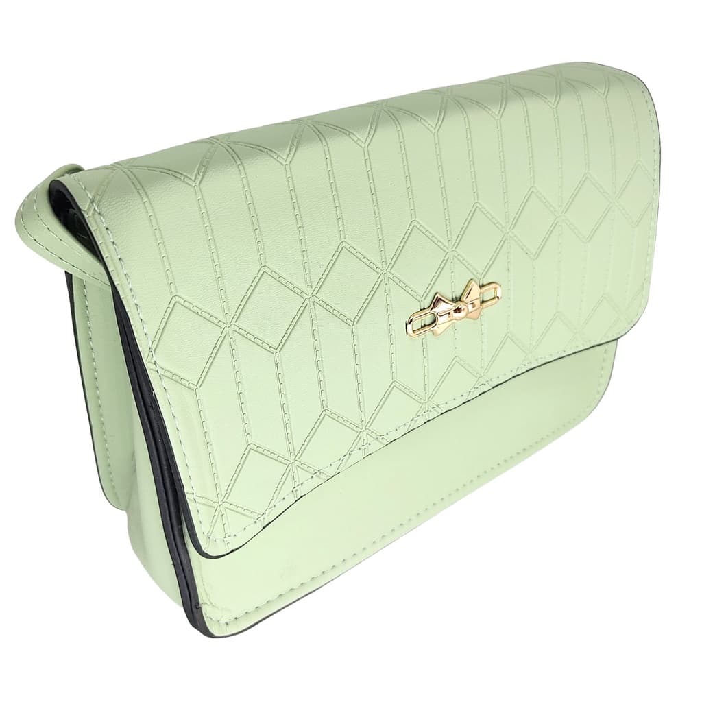 Bolsa feminina transversal tiracolo média com lacinho luxo