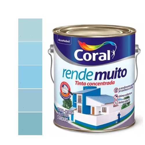Tinta Acrílica Coral Rende Muito 3,2L - Tons Azuis