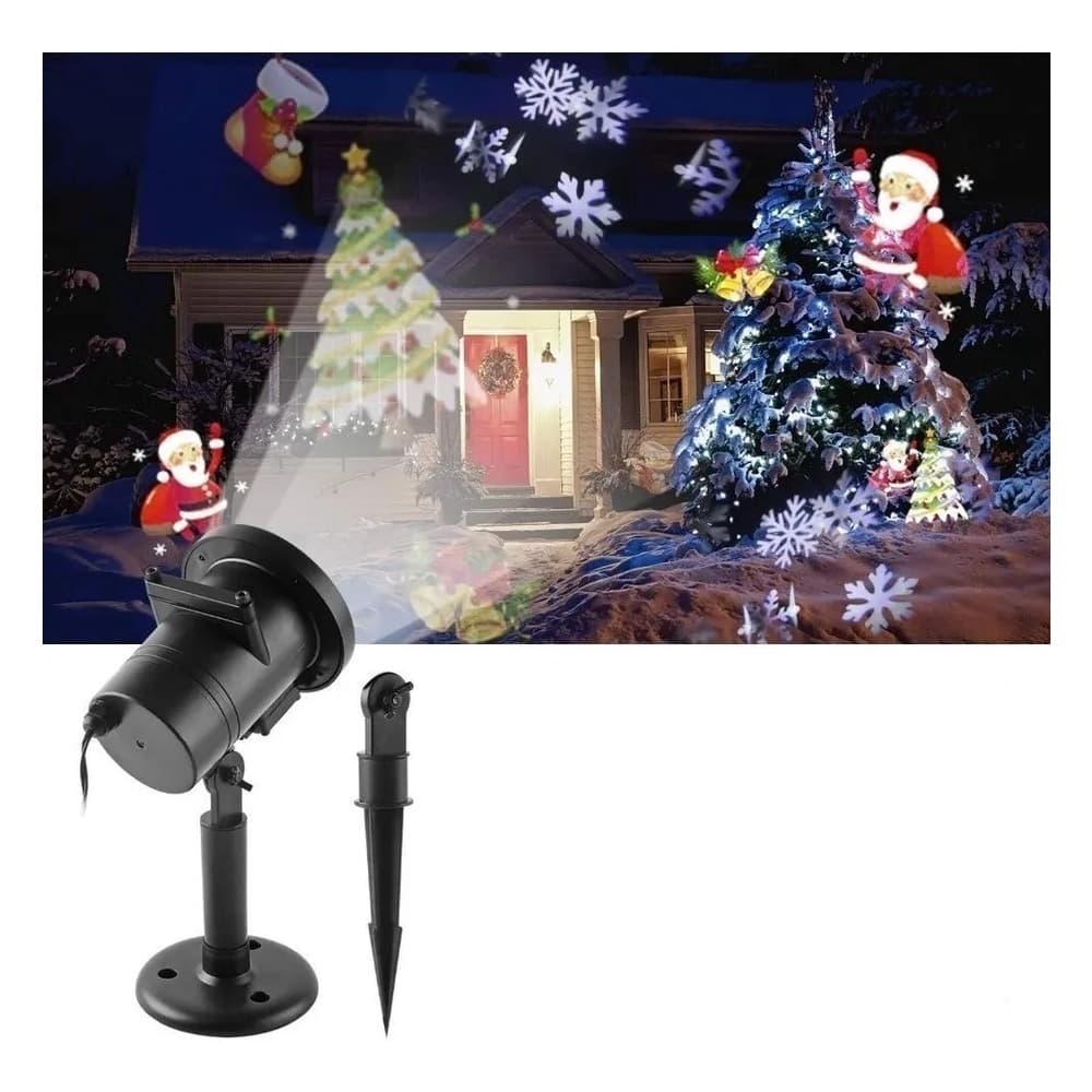 Espeto Projetor D Natal Laser Jardim Casa Desenhos Natalino