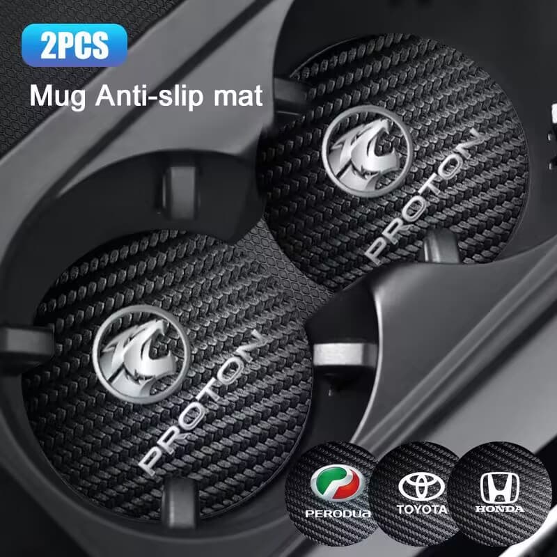1 Par De Porta-Copos Para Carro Universal 7cm , Suporte De Copo Antiderrapante Automotivo , Tapete De Fibra De Carbono ,