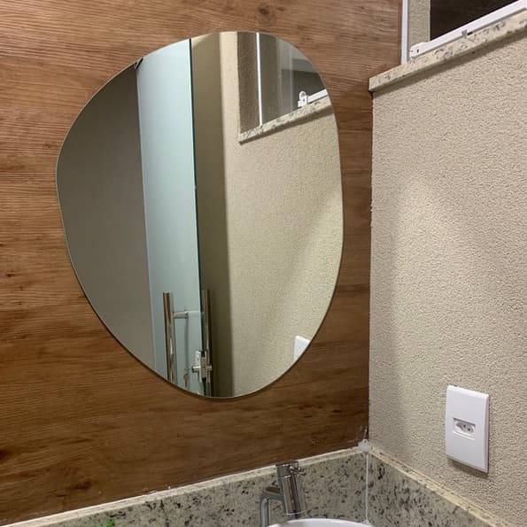 Espelho Diferente Sem Forma Orgânico Futurista Grande 40x50 Decoração Sala Banheiro Barbearia