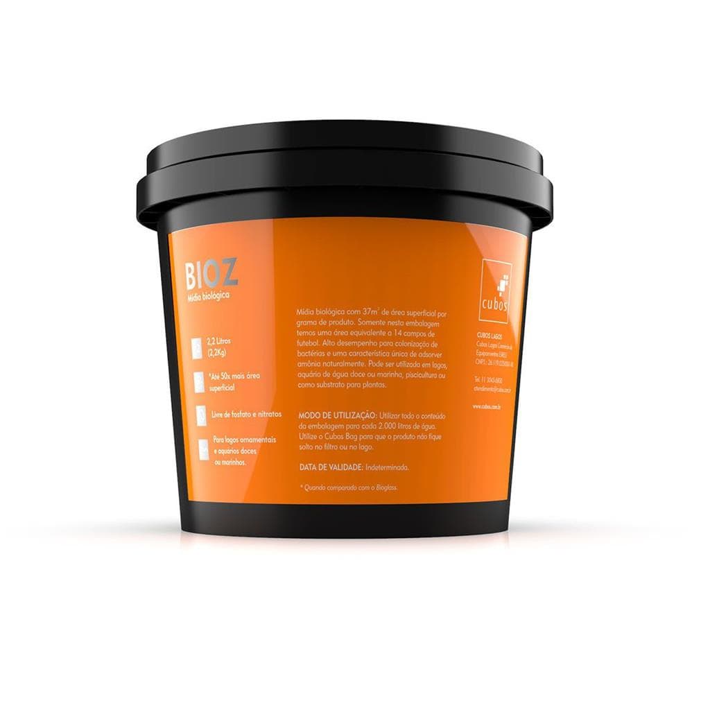 Midia Biologica para Lagos e Aquarios Cubos BioZ 2Kg (2,2l)