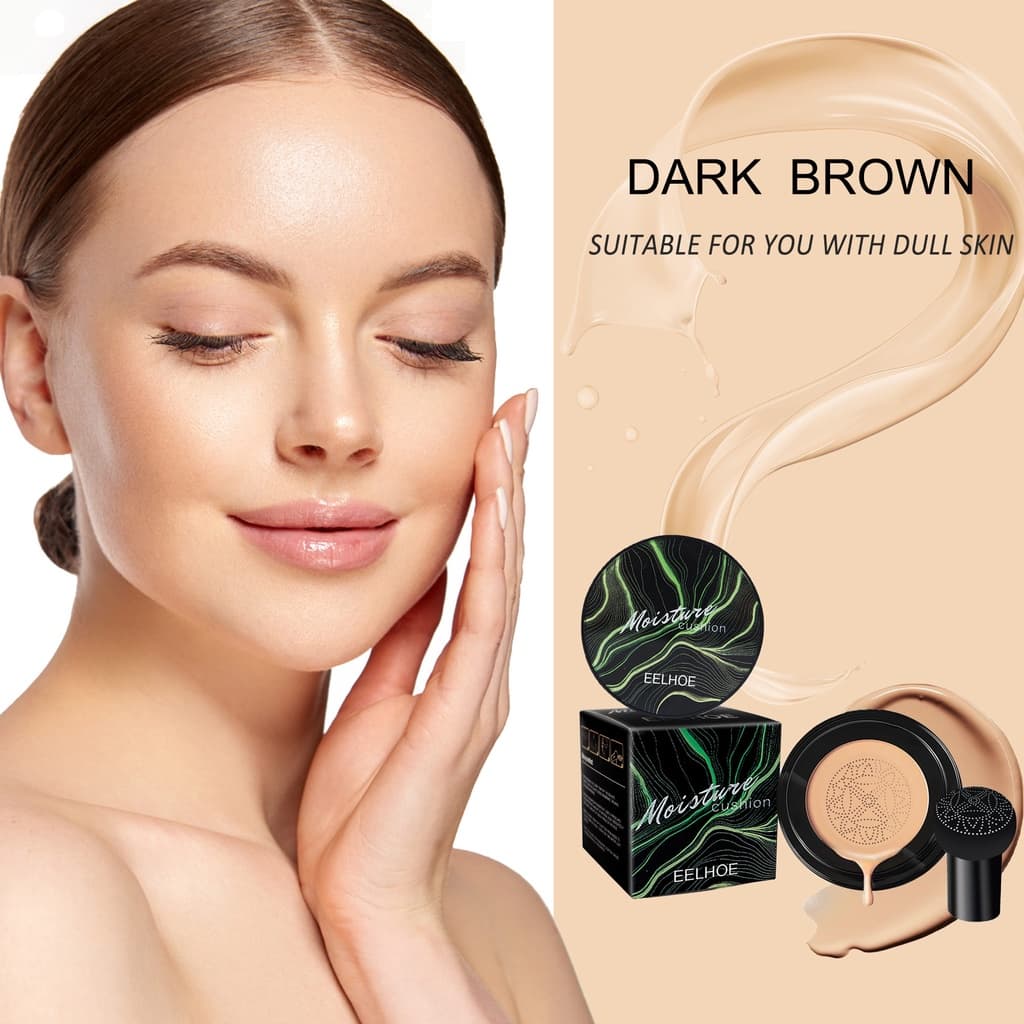 Eelhoe  base Beauty Cream Almofada Cogumelo BB Creme Cogumelo Capa Almofada Facial Manchas Brilhantes Natural Maquiagem Nua Fundação base bb cream Base A Prova D Agua