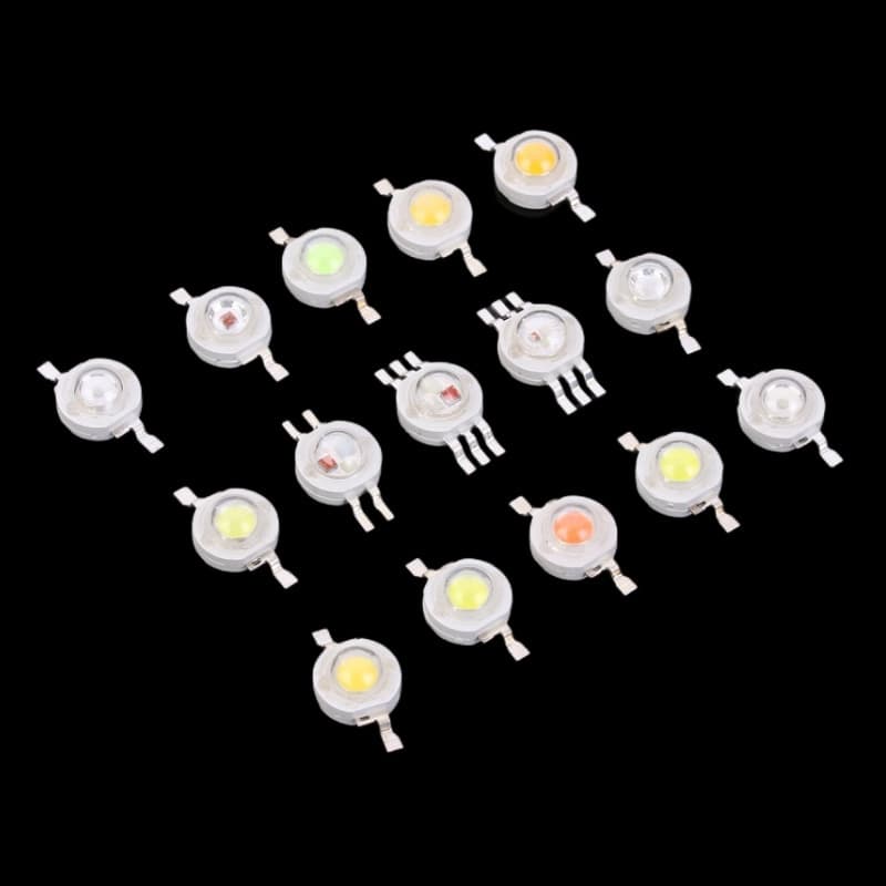 50pcs 1W 3W 5W Lâmpadas LED De Alta Potência Diodos Full Watt Branco Vermelho Azul Verde Amarelo RGB Para Blubs Spotlight Downlight Chip