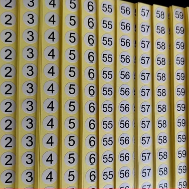 1-100 Autocolantes De Rótulo Numérico Número Consecutivo À Prova D'água Pode Escolher Cores