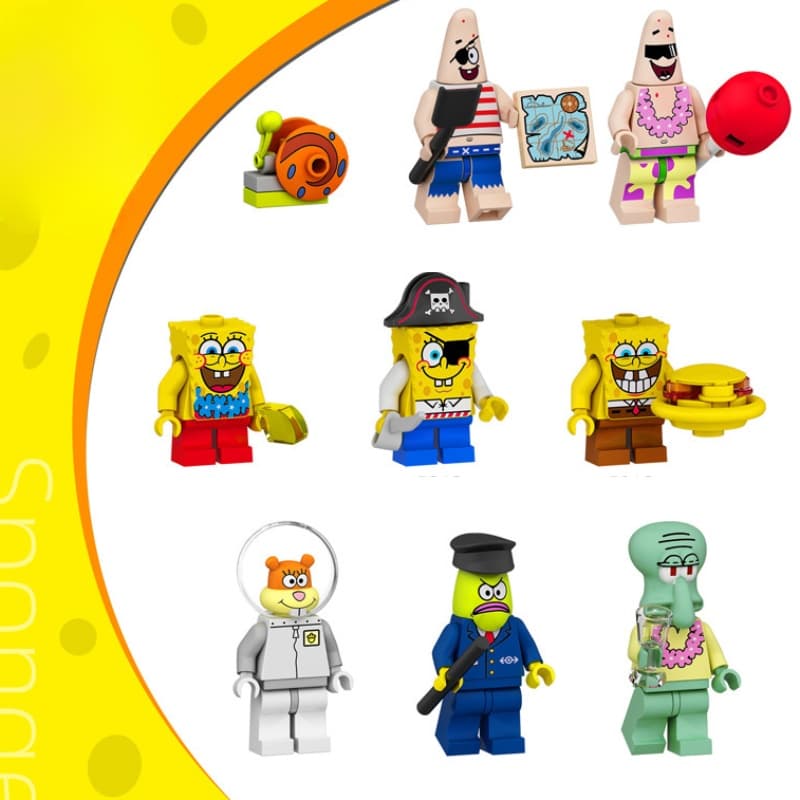 Bob Esponja Quadrado Forma Blocos de Construção/Personagem Animado Brinquedos